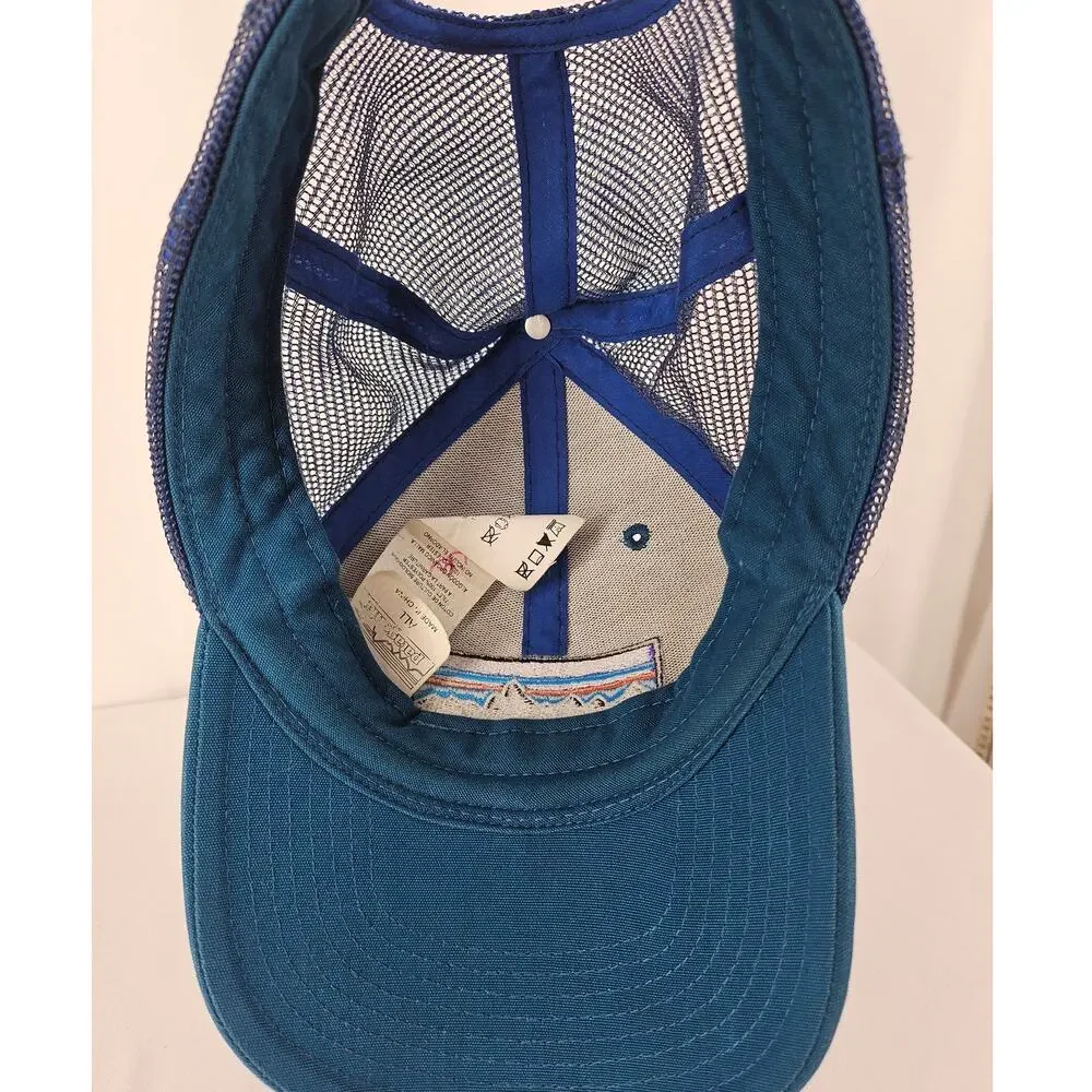 VINTAGE PATAGONIA TEAL MESH BACK SNAPBACK CAP – CLASSIC DESIGN – ORGANIC COTTON